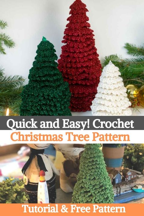 Small Crochet Christmas Tree, Crochet Tree Topper Free Pattern, Crocheted Christmas Trees, Crochet Christmas Tree Pattern Free, Crochet Tree Topper, Crochet Tree Pattern, Easy Crochet Christmas Tree, Crochet Xmas Tree, Christmas Crochet Tree