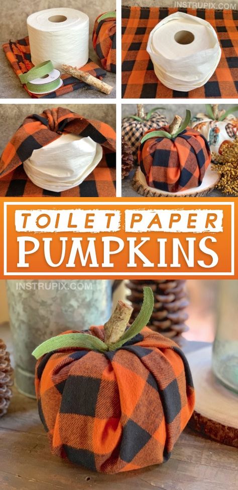 DIY Fall Decor Idea: Toilet Paper Pumpkins (Cheap & Easy!) Toilet Paper Pumpkins, Cute Diy Crafts, Easy Diy Fall Crafts, Diy Crafts To Do At Home, Diy Crafts Easy At Home, Easy Diy Fall Decor, Diy Para A Casa, Fall Paper Crafts, Paper Pumpkins