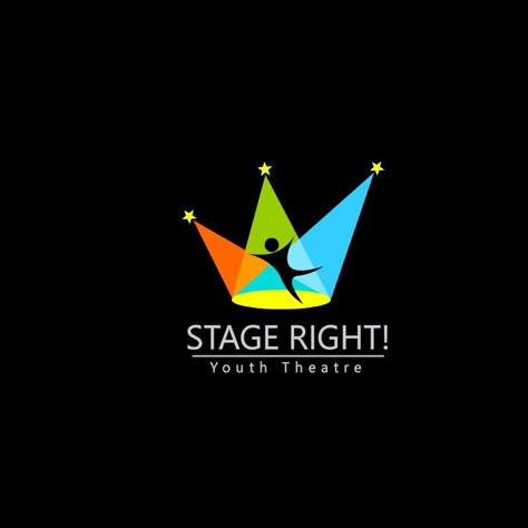 I create this logo for "STAGE RIGHT", a place where youth have a place to perform their incredible talents Talent Logo Design, Got Talent Logo, Drama Club Logo, Youth Logo Design, Performing Arts Logo, Stage Logo, Song Icon, Pa Logo, Award Logo