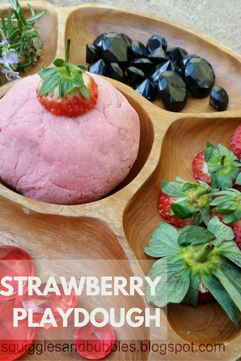 Strawberry Sensory Bin, Strawberry Tops, Scented Play Dough, Strawberry Water, Sensory Dough, Strawberry Topping, Strawberry Party, Preschool Education, Best Food Ever