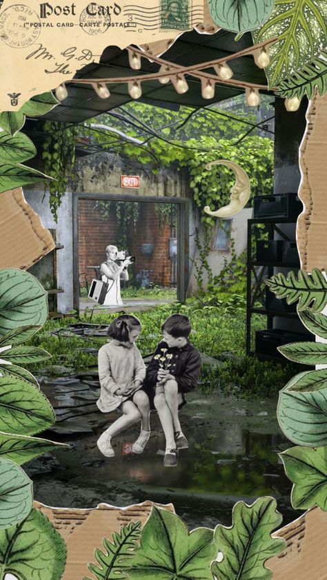 past the garden #vintage #collage #moodboard #aesthetic #love Outdoor Collage, Plants Collage, Aesthetic Collage Landscape, Plant Collage, Garden Collage, Collage Plants, Environmental Collage, Forest Collage, Plant Collage Art