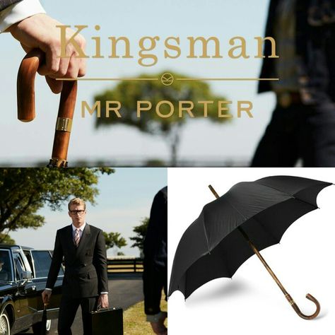 Get the gentleman-spy look for yourself today!... Check out the exclusive Kingsman range including our Brigg umbrella from Mr Porter here: https://www.mrporter.com/en-it/mens/kingsman/--swaine-adeney-brigg-chestnut-wood-handle-umbrella/936604?ppv=2 Swaine Adeney Brigg, Spy Equipment, Suits Accessories, Chestnut Wood, Oxford Brogues, Golden Circle, Suit Accessories, Mr Porter, Wood Handle