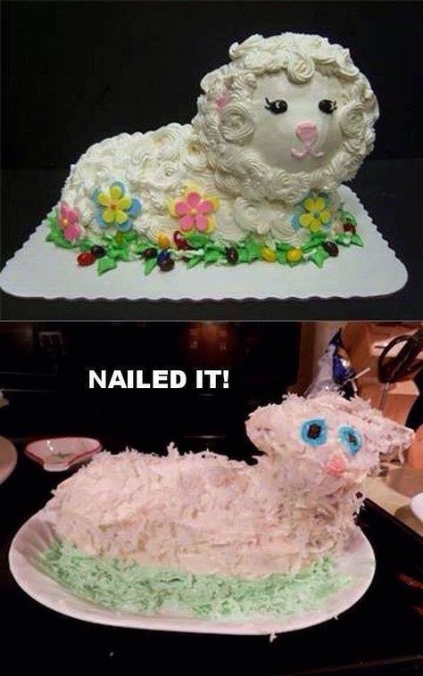 Easter lamb cake: Nailed it! It Memes, Nailed It, The Words, Fails, Sheep, To Look, Cake, Memes, Flowers