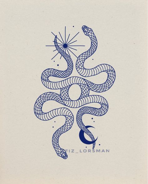 https://www.instagram.com/p/CezkV6hrCqd/?igshid=MDJmNzVkMjY= Cosmic Snake Tattoo, Snake Linocut, Snake Eating Itself, Bench Painting, Mystical Illustration, Snake Sketch, Think Tattoo, Snake Illustration, Snake Logo