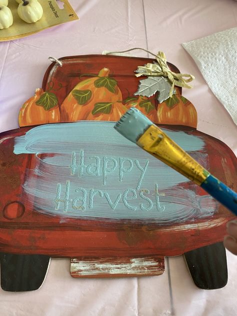 Truck Crafts, Dollar Tree Pumpkins, Fall Pumpkin Crafts, Fall Decor Dollar Tree, Dollar Tree Halloween, Dollar Tree Fall, Store Sign, Diy Dollar Tree Decor, Fall Sign