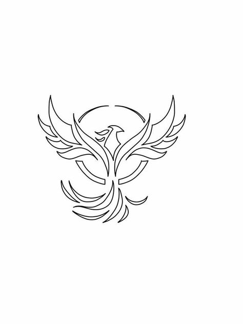 Phoenix Line Art, Phoenix Outline, Phoenix Artwork, Unique Small Tattoo, Half Sleeve Tattoos Drawings, Small Heart Tattoos, Phoenix Tattoo Design, Mommy Tattoos, Simple Henna Tattoo