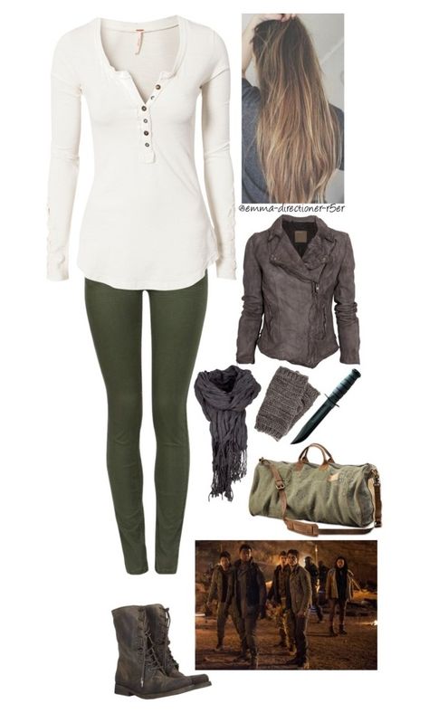 "If I was in The Maze Runner" by emma-directioner-r5er ❤ liked on Polyvore featuring Parisian, Free People, AllSaints, MuuBaa, Pieces, women's clothing, women, female, woman and misses Maze Runner Outfits, Hunger Games Outfits, Trousers Women Outfit, Runners Outfit, Movie Inspired Outfits, Distressed Leather Jacket, The Maze Runner, Disney Inspired Outfits, Fandom Outfits