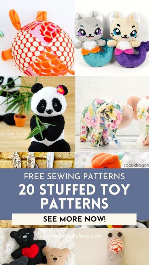 Looking for soft toy patterns ideas for your next sewing project? This roundup has everything from free stuffed animal patterns sewing to a cozy teddy bear sewing pattern. Whether you’re a beginner searching for easy sewing stuffed animals or want a plush toy sewing pattern, these projects make amazing Christmas sewing projects and gifts for kids. Start making adorable DIY soft toys, including a floppy stuffed animal pattern and an elephant toy pattern sewing, perfect for any occasion! Easy Sewing Stuffed Animals, Stuffed Animal Patterns Sewing, Free Stuffed Animal Patterns Sewing, Diy Soft Toys, Stuffed Animals Patterns, Free Stuffed Animal Patterns, Floppy Stuffed Animals, Sewing Christmas Gifts, Teddy Bear Sewing Pattern