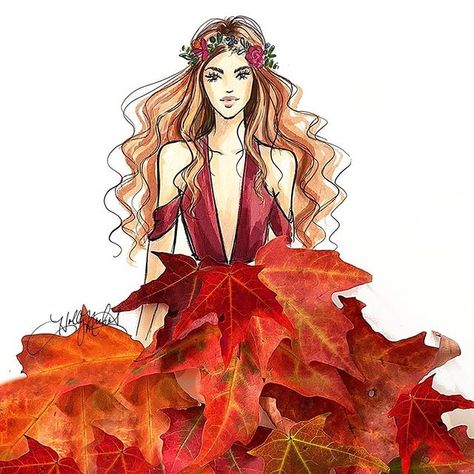 One Hair Color, Holly Nichols, Digital Art Journal, Hair Color Options, Copic Art, Etsy Prints, Real Leaves, Paper Illustration