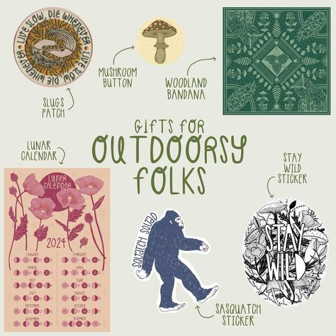 Here are some gift ideas for the outdoorsy folks in your life. All available in my online shop! . . . #outdoorsy #giftguide #shopsmall Lunar Calendar, Calendar Stickers, Stay Wild, Gift Guide, Online Shop, Pen, Gift Ideas, Illustrations, On Instagram