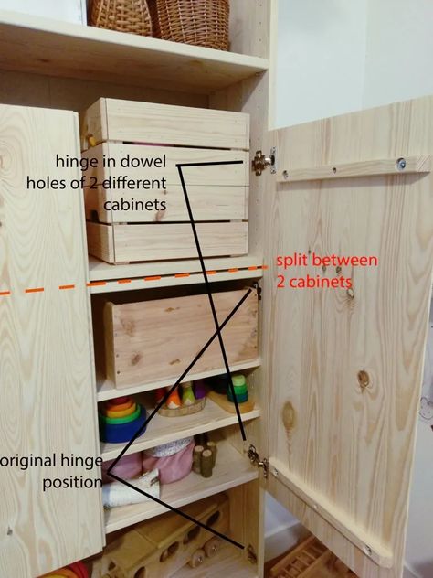 See these ideas before you customize the IVAR cabinet - IKEA Hackers Ivar Hack Built In, Ikea Ivar Nightstand Hack, Ikea Ivar Mudroom, Ikea Ivar Shoes, Ivar Mid Century Hack, Ivar Office Hack, Ivar Folding Table Hack, Ikea Ivar Sliding Door Hack, Ikea Ivar Playroom