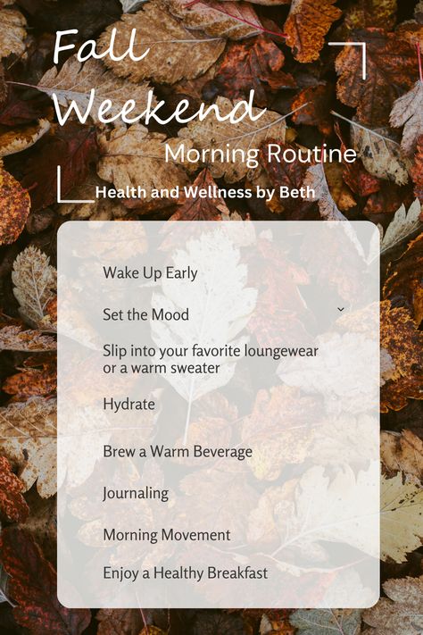 Discover the perfect fall morning routine to kickstart your day with warmth and intention. From sipping pumpkin spice coffee to journaling in your cozy pajamas, learn how to create a serene and rejuvenating start to your autumn days. Pin this guide for a blissful morning ritual that celebrates the magic of fall! Productive Fall Morning Routine, Autumn Morning Routine, Autumn Routine, Weekend Morning Routine, Fall Morning Routine, Fall Tea, Spice Coffee, Fall Morning, Autumn Weekend