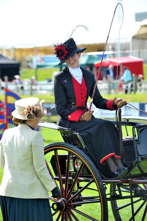 Private Driving in the sun shine on the Wednesday morning of Show. Carriage Driving Turnout, Carriage Driving Attire, Driving Outfit, Driving Ideas, Driver Outfit, Horse Driving, Driving Memes, Driving Horses, Driving Hat