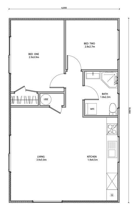 60m2 House, 60m2 House Plans, 2 Bed Apartment Floor Plan, House 60 M2, 60m2 House Plans 2 Bedroom, Bedroom With Mezzanine, 50 M2 House Plan 2 Bedrooms, 150 M2 House Plan 2 Floor, 140 M2 House Plan 2 Floors