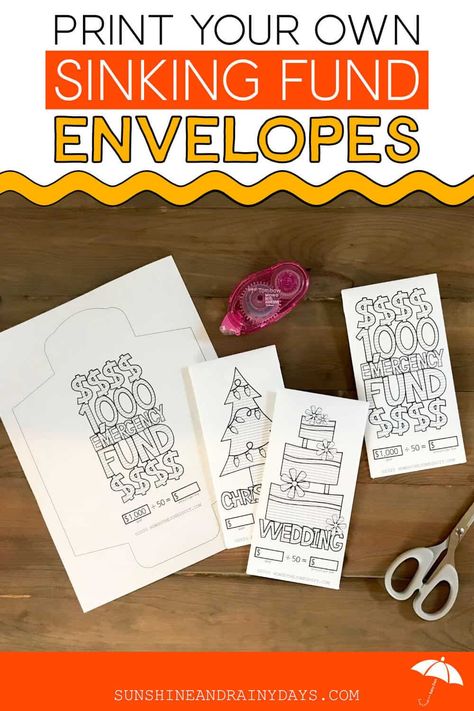 Sinking Funds Envelopes, Budgeting Printables, Money Envelope System, Money Management Printables, Envelope Template Printable, Budget Binder Printables, Free Budget Printables, Budget Planner Free, Money Sense