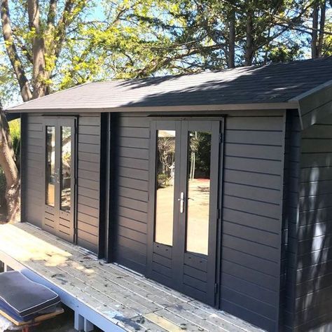 What You Need to Know Before Painting Your She Shed Black - SheShed Australia Shed Black, Livable Sheds, Contemporary Sheds, Cottage Garden Sheds, Coastal Cabin, Shingle Roof, Shed Sizes, Backyard Swings, Roof Insulation