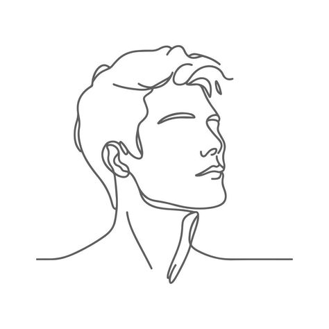 Page Drawing, Man Portrait, Handsome Man, Male Portrait, Male Face, Coloring Page, Vector Art, The One, Coloring Pages