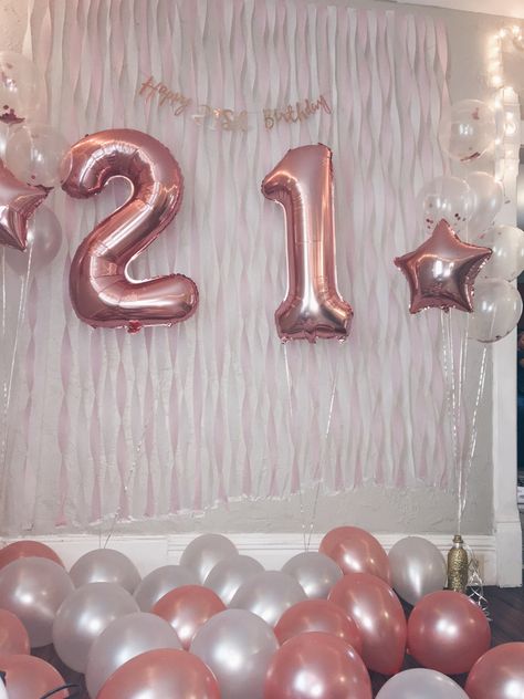 Pink 21 Balloons, Pink And White 21st Birthday, Formal Backdrop, Birthday Wall Backdrop, Bows Party, 21 Balloons, 21 Bday, Birthday Room, Glitter Backdrop