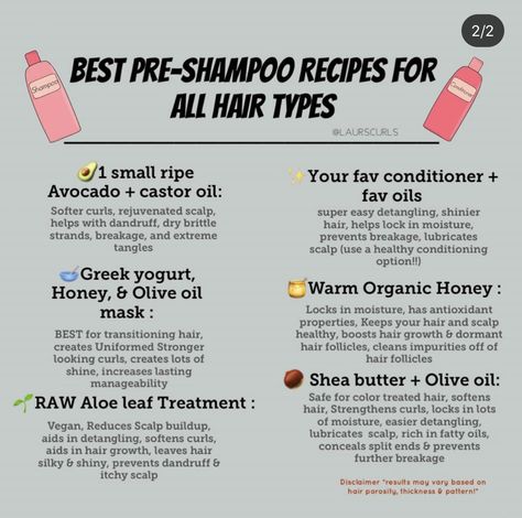 Pre-poo recipes Pre Poo Natural Hair Recipes, Pre Poo Natural Hair, Natural Hair Recipes, Low Porosity Hair Care, Afro Hair Care, Healthy Hair Routine, Healthy Natural Hair Growth, Natural Hair Routine, Natural Hair Growth Tips