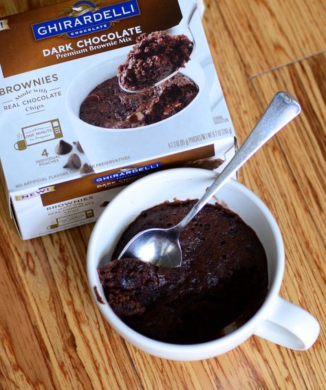 Ghirardelli Dark Chocolate Microwave Brownie Mix reviewed Microwave Brownie From Box Mug Cakes, Mug Cake With Brownie Mix Boxes, Brownie Mix Mug Cake Microwave, Mug Brownie Box Mix Recipe, Brownie Mix Mug Cake, Brownie Mix In A Mug, Ghirardelli Brownie Mix Recipes, Brownie Mix Waffles, Mug Brownie Recipe