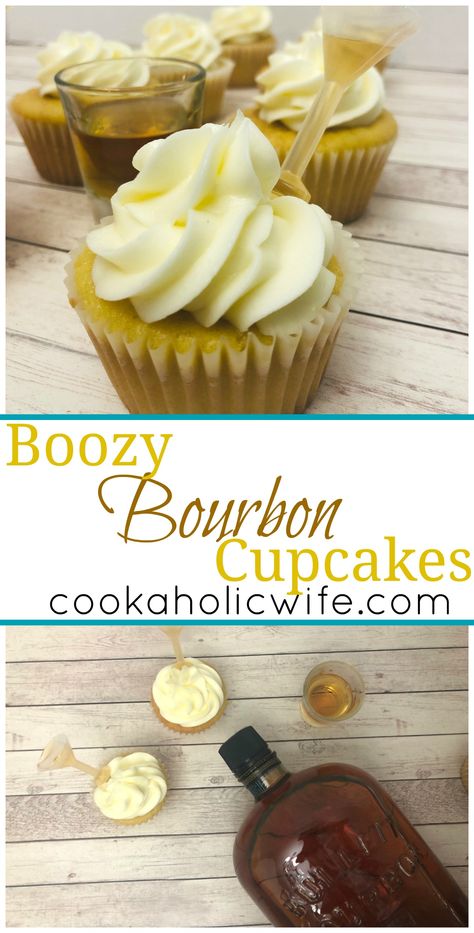 Boozy Cupcakes Recipes, Bourbon Cupcakes, Alcoholic Cupcakes, Boozy Baking, Boozy Cupcakes, Alcoholic Desserts, Boozy Desserts, Icebox Cake, Baking Cupcakes