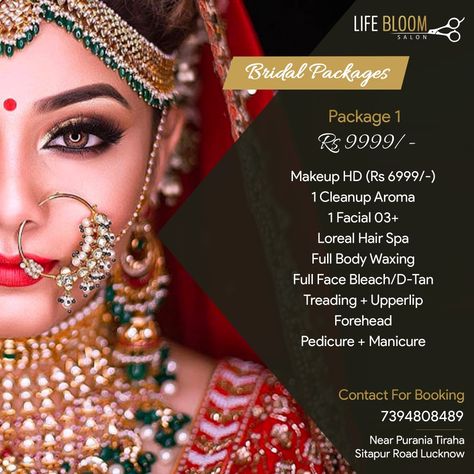 Pre Bridal Packages, Salon Board, Bride Images, Unisex Hair Salon, Bridal Makeup Services, Makeup Poster, Salon Offers, Beauty Salon Posters, Pre Bridal