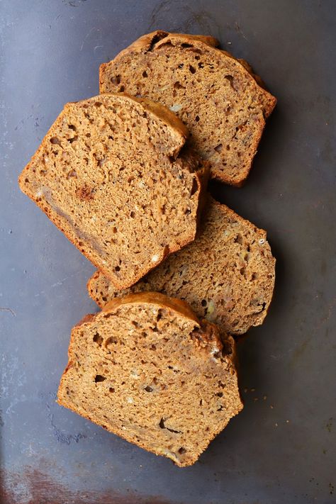 OLIVE OIL CHAI BANANA BREAD Oil Banana Bread Recipe, Chai Banana Bread, Sweet Brunch, Banana Bread Recipe, Most Popular Recipes, Breakfast Breads, Perfect Breakfast, Crowd Pleaser, Coconut Sugar