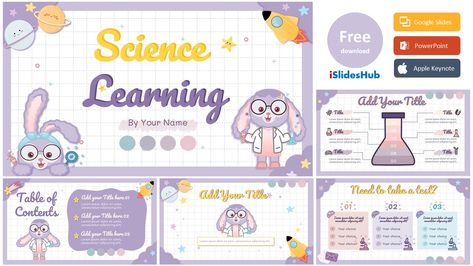 Free Education and Science Learning Templates is designed with cute rabbit cover the school related. This template very useful for teachers. Free Ppt Template Website, Hiasan Karton, Cute Ppt Template, Power Point Design Free, Canva Templates Free, School Powerpoint Templates, Free Canva Templates, Cute Powerpoint Templates, Learning Template