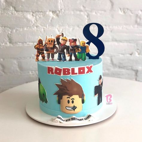 BCakeNY en Instagram: “Is your kid Roblox obsessed? Ours are! Check out our kids cake sale on our website! Customize & order online for delivery or pick up within…” Roblox Doors Cake, Roblox Pasta, Roblox Cake Boys, Roblox Themed Cake, Roblox Cake Ideas, Roblox Cake Design, Birthday Present Cake, Birthday Cake Kids Boys, Roblox Birthday Cake