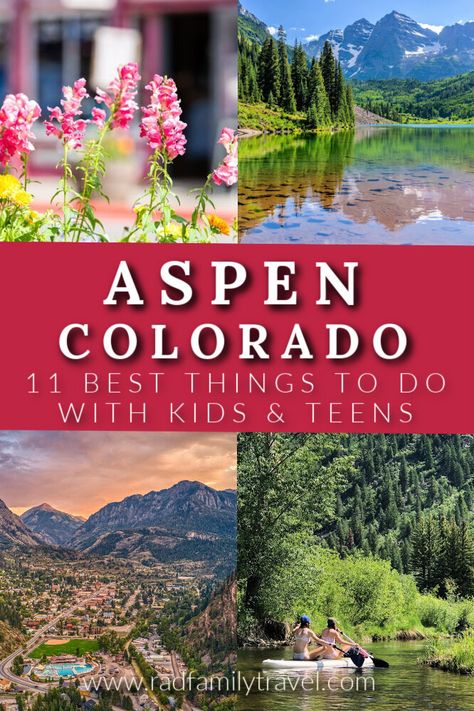 Summer things to do with kids in Aspen, Colorado - Rad Family Travel Crater Lake Colorado, Aspen Colorado Summer, Colorado With Kids, Colorado Family Vacation, Things To Do In Colorado, Snowmass Colorado, Road Trip To Colorado, Colorado Summer, Holiday Tips