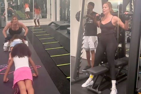 'Keeping Up With the Kardashians' star Khloé Kardashian shared a post to Instagram highlighting her workout routine with her personal trainer. She has been candid about how she maintains her fitness, having previously spoken about doing cardio and weightlifting. Khloe Kardashian Workout Routine, Khloe Kardashian Workout, Kardashian Workout, Khloe Kardashian Show, Hardcore Workout, Khloé Kardashian, Keeping Up With The Kardashians, Intense Workout, Khloe Kardashian