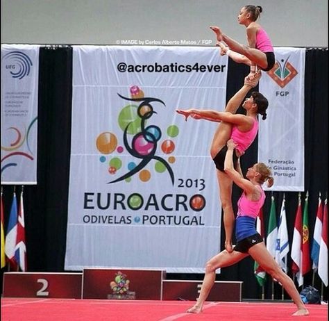 Acro gymnastics. Always had respect for other types of gymnasts. Acrobatic Gymnastics Trio, Acro Lifts, Circus Tricks, Acro Gymnastics, Acrobatic Gymnastics, Sport Gymnastics, Keep Calm And Love, Motivation Inspiration, Yoga Fitness