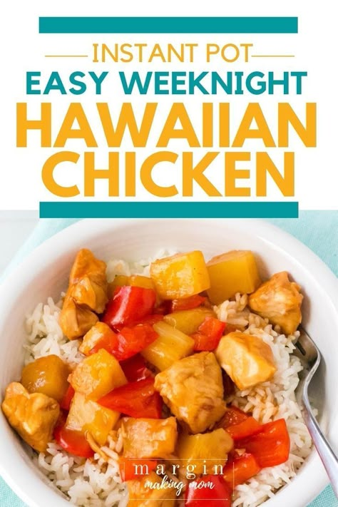 Hawaiian Chicken And Rice, Instant Pot Hawaiian Chicken, Chicken And Rice Bowls, Easy Instant Pot Meals, Hawaiian Chicken Recipes, Delicious Instant Pot Recipes, Instant Pot Freezer, Recipe For Beginners, Rice Cooker Recipes