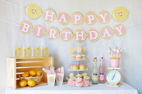 Pink Lemonade Birthday Party Ideas | Photo 1 of 14 Lemonade First Birthday Party, Lemonade First Birthday, Lemonade Stand Birthday, Pink Lemonade Cupcakes, Lemonade Birthday, Pink Lemonade Party, Creative Party Ideas, Birthday Inspiration, Lemonade Party