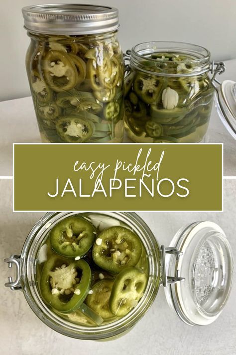 Jalapeno Brine Recipe, Pickling Brine, Pickled Jalapeno Recipe, Canned Jalapenos, Pickled Jalapenos, Canning Kitchen, Types Of Peppers, Pork Lettuce Wraps, Pickled Jalapeño