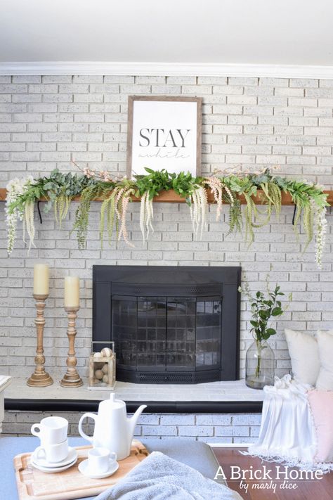 25 Gorgeous Spring Ideas for Mantel Decor | The Turquoise Home Spring Mantel Decor, Spring Mantel Decorating Ideas, Spring Mantle Decor, Buffalo Check Christmas Decor, Mantel Decorating Ideas, Spring Mantle, Spring Mantel, Mantel Decorating, Mantel Design