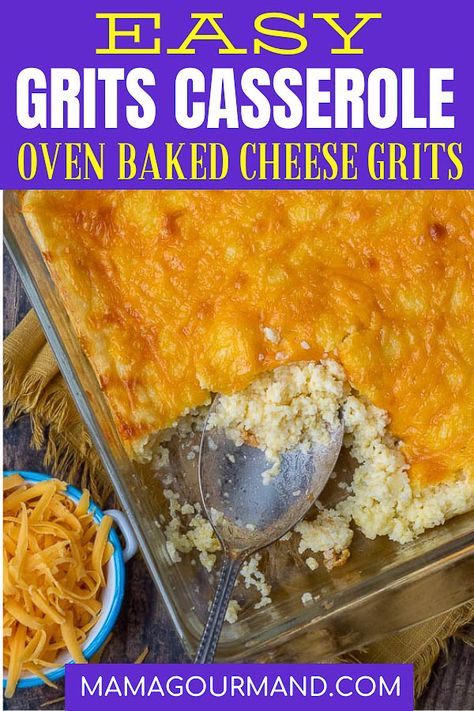 Overnight Grits, Easy Cheese Grits, Baked Grits, Cheese Grits Casserole, Grits Breakfast, Grits Casserole, How To Cook Grits, Pork Breakfast Sausage, Cheese Grits