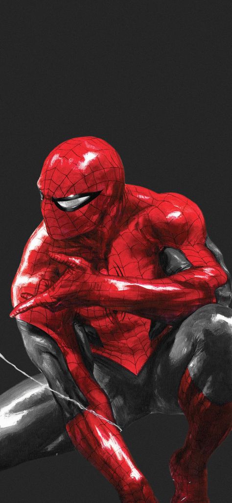 #Spiderman Red And Black Wallpaper Spiderman, Spiderman Red Wallpaper, Red Spiderman Wallpaper, Spiderman Poster, Batman Hush, Image Spiderman, Marvel Superheroes Art, Black Spiderman, Marvel Artwork