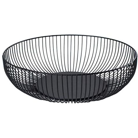 Measurement: 11'' x 6 ''x 3''. Large capacity black wire hemisphere countertop fruit baskets stand for serving various size fruits such as apple, orange, strawberry, lemon, pineapple, pear and more in style. Metal snack dish is washable and reusable, it’s easy to clean and won’t be moldy. Lighter than other baskets like wooden, glass, porcelain and ceramic, you can easily carry it anywhere. Suitable for home, office, grocery, outdoor, picnic, garden use. Countertop Fruit Storage, Modern Fruit Bowl, Dried Potpourri, Wire Fruit Basket, Basket Stand, Fruits Decoration, Fruit Displays, Fruit Holder, Fruit Decorations