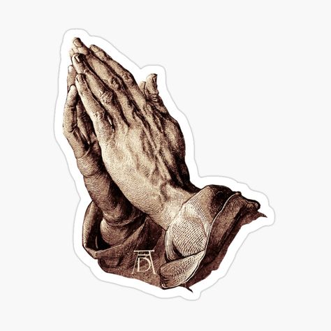 Pray Sticker, Famous Drawing, Hands Sticker, Hand Sticker, Albrecht Dürer, Jesus Prayer, Praying Hands, Decorate Notebook, Hand Art