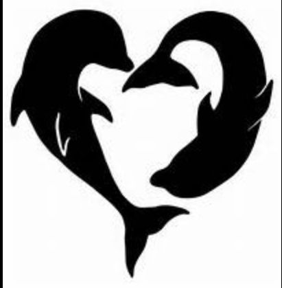 Dolphin tattoo hart Rose Tattoo Black, Dolphins Tattoo, Heart Silhouette, Black Drawing, Rose Tattoos For Women, Dolphin Art, Dolphin Jewelry, Silhouette Drawing, Simple Tattoo Designs