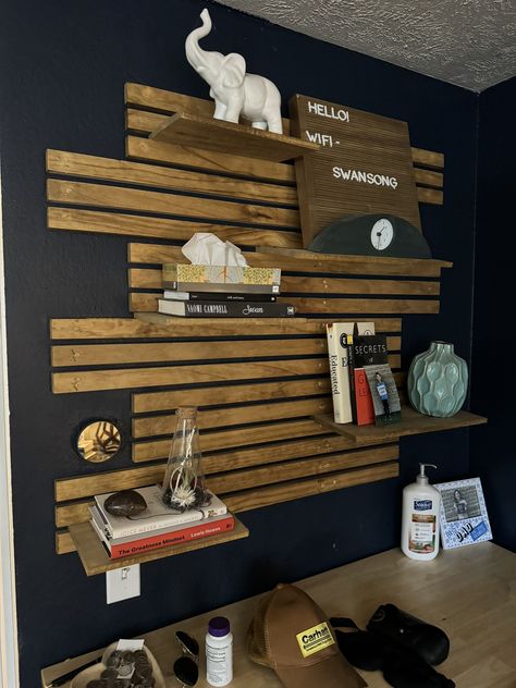 Section Design, Spokane Wa, Slat Wall, Floating Shelf, Wall Shelves, Decor Wall, Floating Shelves, Floating, Shelves