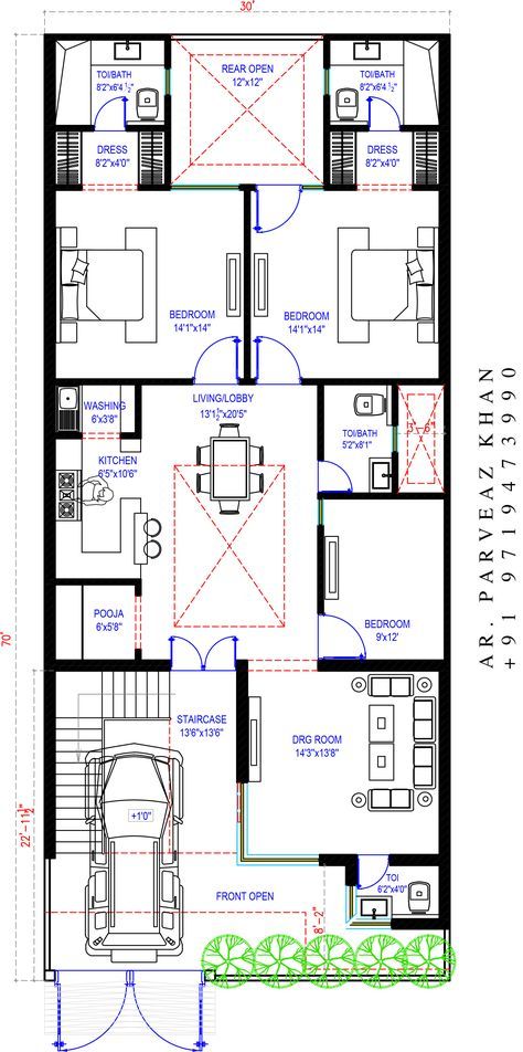 30 X 70 House Plans, 30×70 House Plan, 30x70 House Plans, 40x60 House Plans, Residential Plan, 10 Marla House Plan, 30x50 House Plans, Sky Textures, 2bhk House Plan