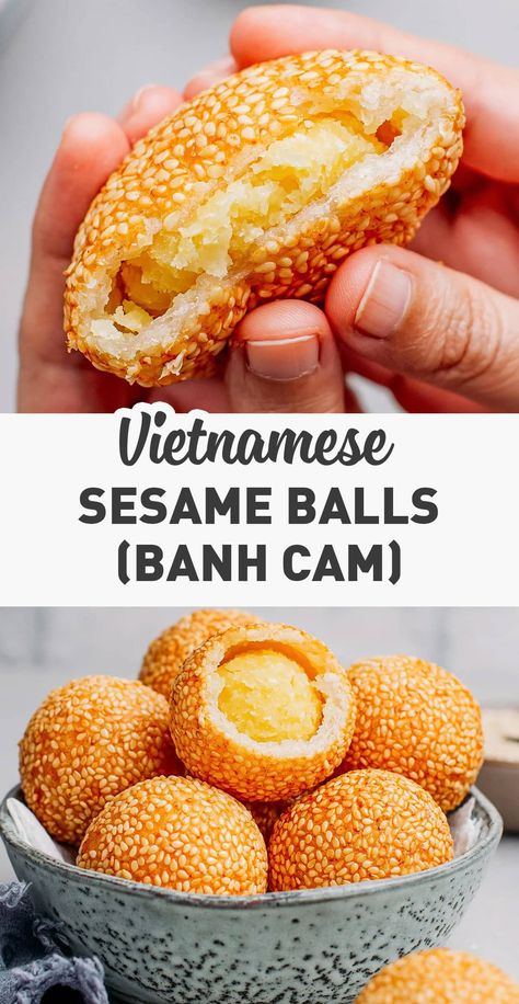 Che Recipe Vietnamese, Thai Appetizer Recipes, Vietnamese Desserts, Sesame Balls, Hmong Food, Lao Food, Yum Cha, Rice Dumplings, Vietnamese Dessert