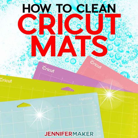 How to Clean Cricut Mats + FREE Mat Cheatsheet! - Jennifer Maker Jennifer Maker, Dusting Spray, Cricut Help, Cricut Mat, How Do You Clean, Cricut Projects Beginner, Spray Adhesive, Cricut Craft Room, Diy Cricut