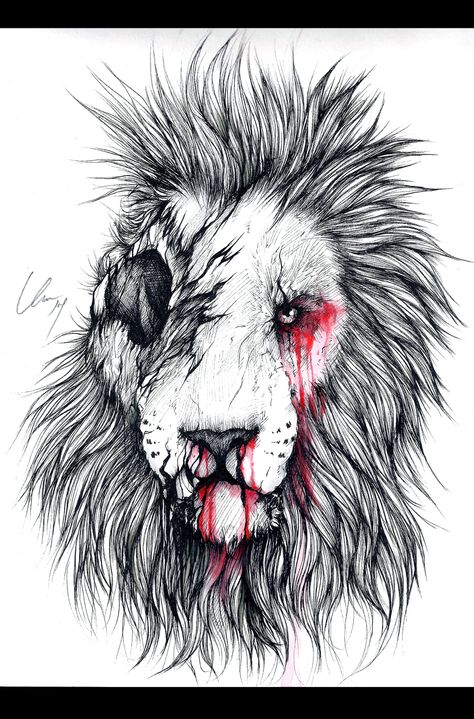 Wounded Lion Tattoo, Wounded Lion, Blood Tattoo, A Game Of Thrones, George R R Martin, Dark Art Tattoo, Lion Face, Lion Art, Lion Tattoo