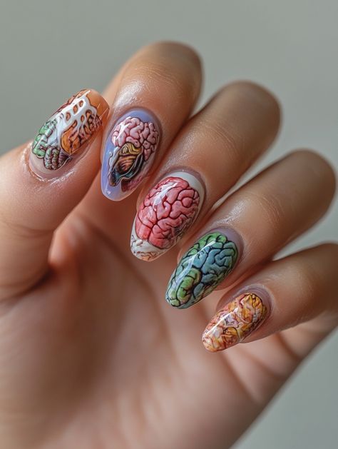 Medical Nail Art, Biology Nails, Anatomy Nails, Biology, Cute Nails, Anatomy, Medical, Nail Art, Nails