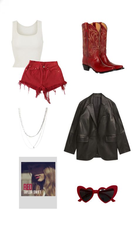 Eras Red Outfit, Taylor Swift 1989 Tour Outfits, Preppy Music, Red Outfit Casual, Eras Outfit, Taylor Swift Costume, Taylor Swift 22, Taylor Outfits, Taylor Swift Party