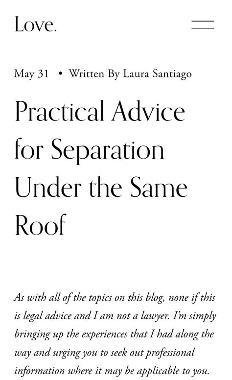 Blog title screenshot 'practical advice for separation under the same roof. Stages Of Divorce, Separation Quotes, Preparing For Divorce, I Want A Divorce, Legal Separation, Separation And Divorce, Divorce Help, Divorce Advice, Dealing With Difficult People