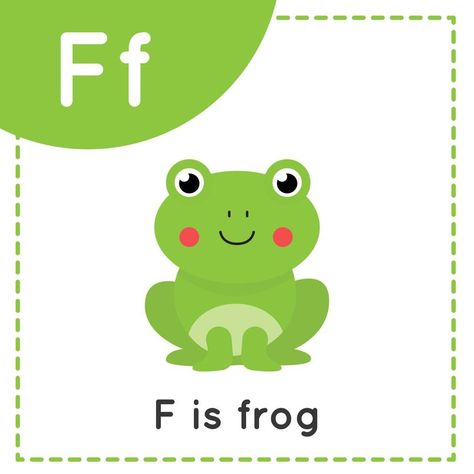 F For Frog, Alphabet Printables Letters, F Is For Frog, English Alphabet For Kids, Alphabet Flash Cards Printable, Pre Primary, Abc Print, Cartoon Frog, Illustration Art Kids